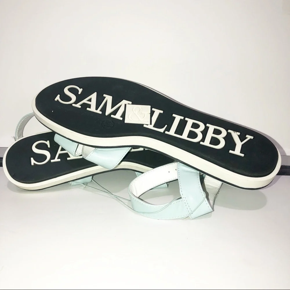 NWOT Sam &Libby ice blue sandals with shapes